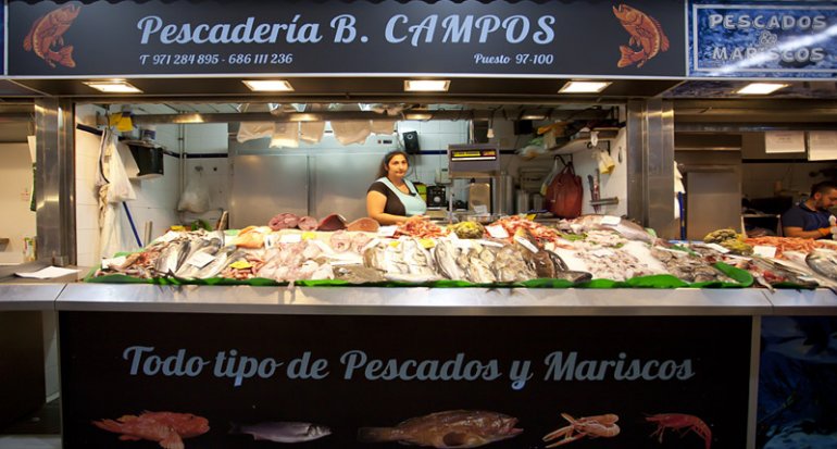 B Campos Fish market at Santa Catalina Market